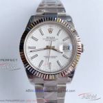 Noob Factory 904L Rolex Datejust 41mm Oyster Men's Watch - White Dial Copy 3255 Automatic